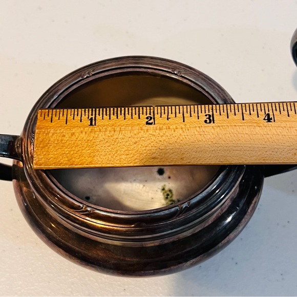 Vintage 1881 Rogers Croydon Silverplate Holloware Sugar Bowl and Creamer Set - Picture 10 of 11